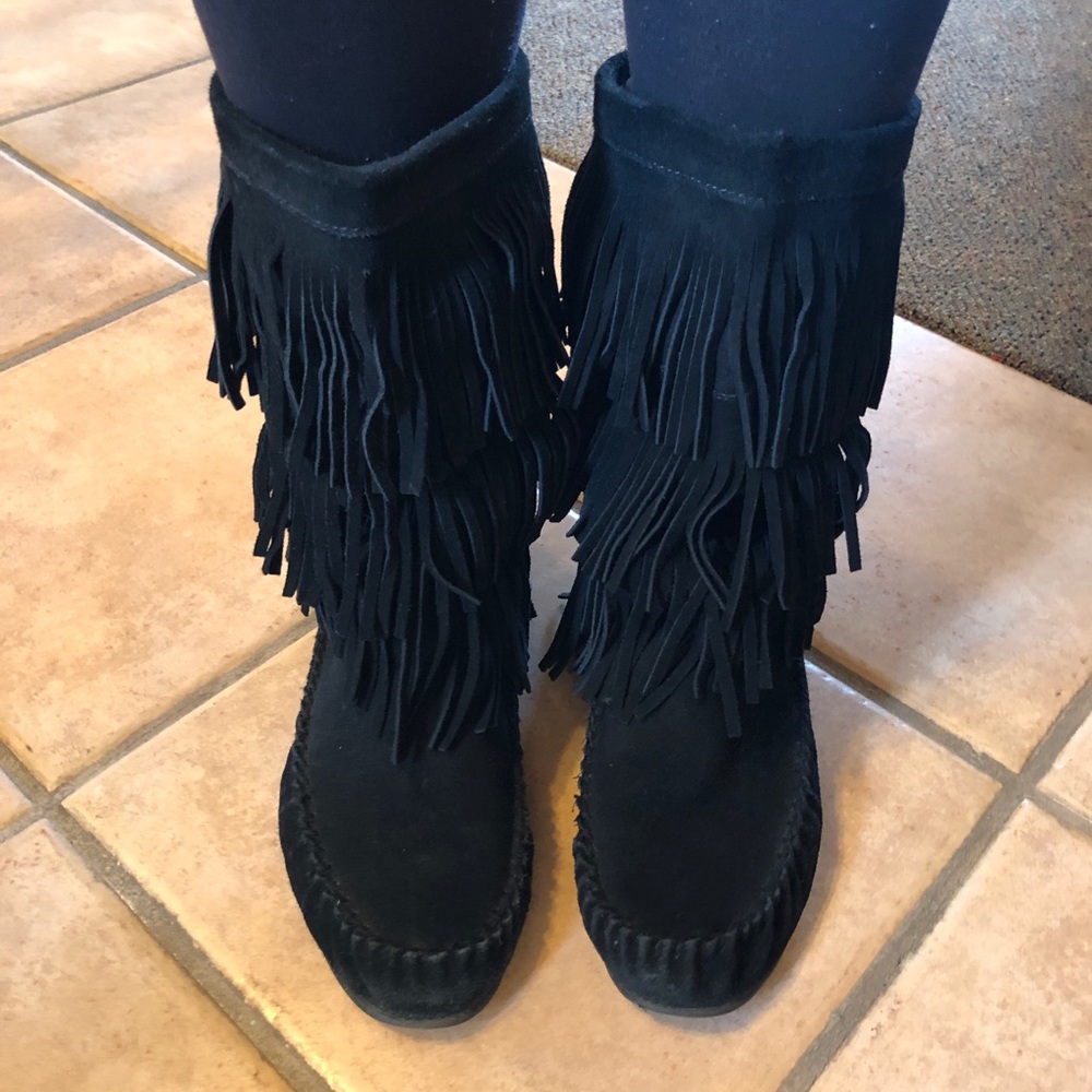 Steve Madden Suede Fringe Boots size 10